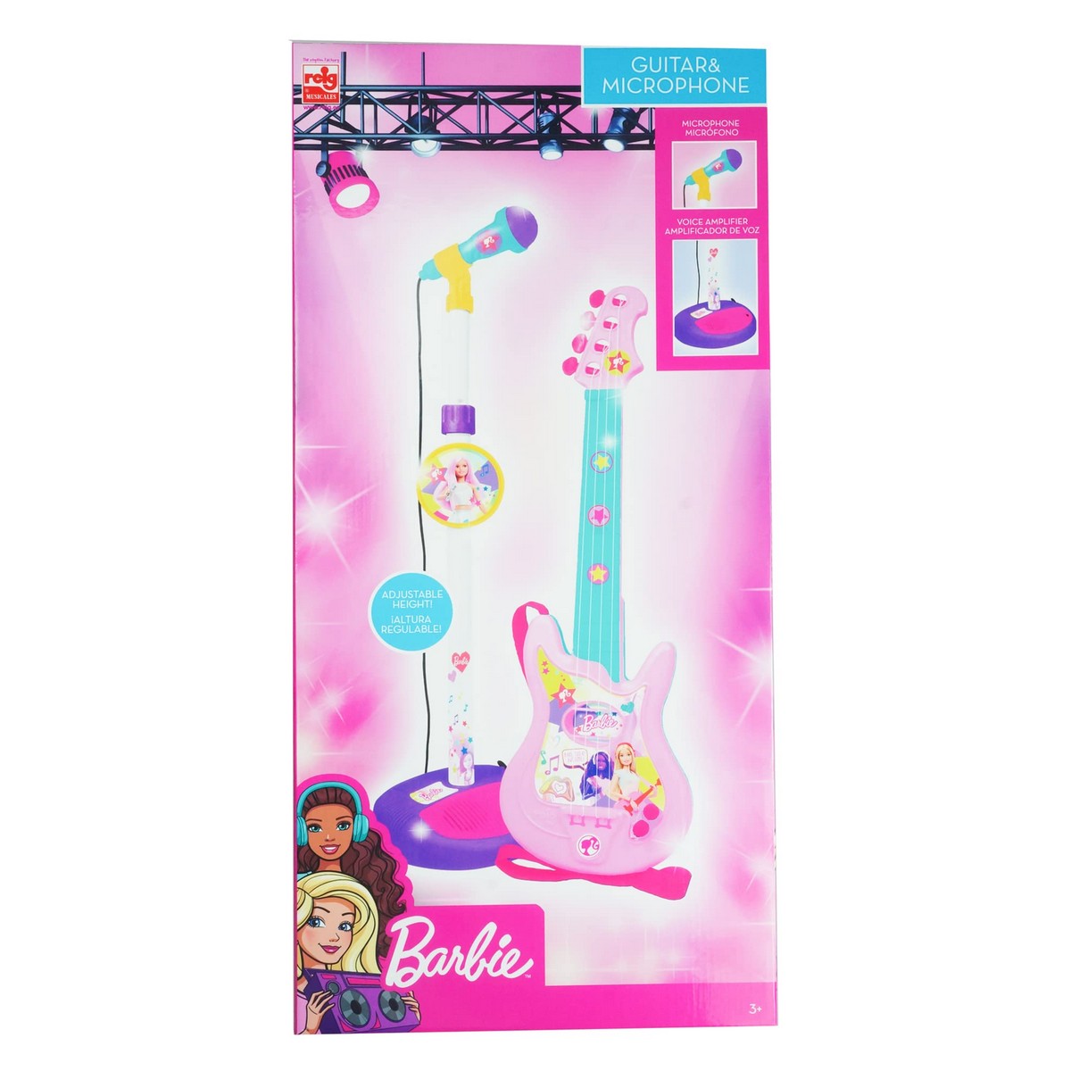 Muziekset Barbie Microfoon Kindergitaar-2