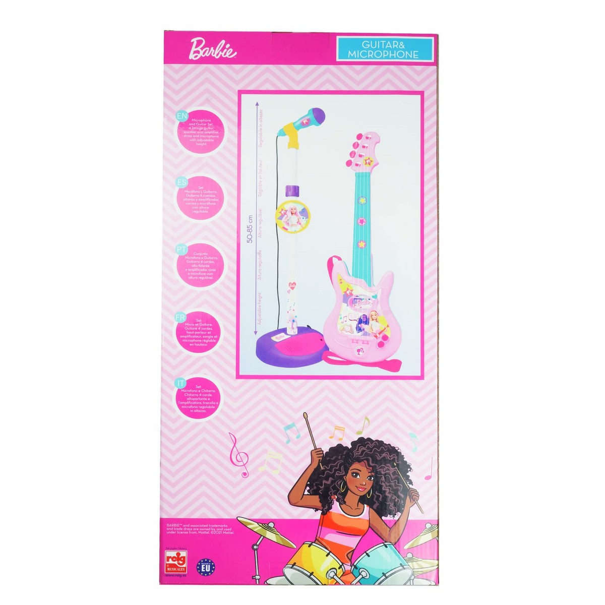 Muziekset Barbie Microfoon Kindergitaar-1