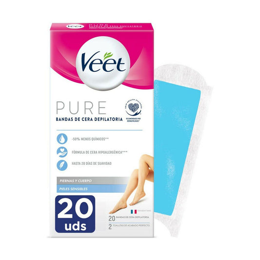 Body Hair Removal Strips Veet Sensitive skin 20 Units-0