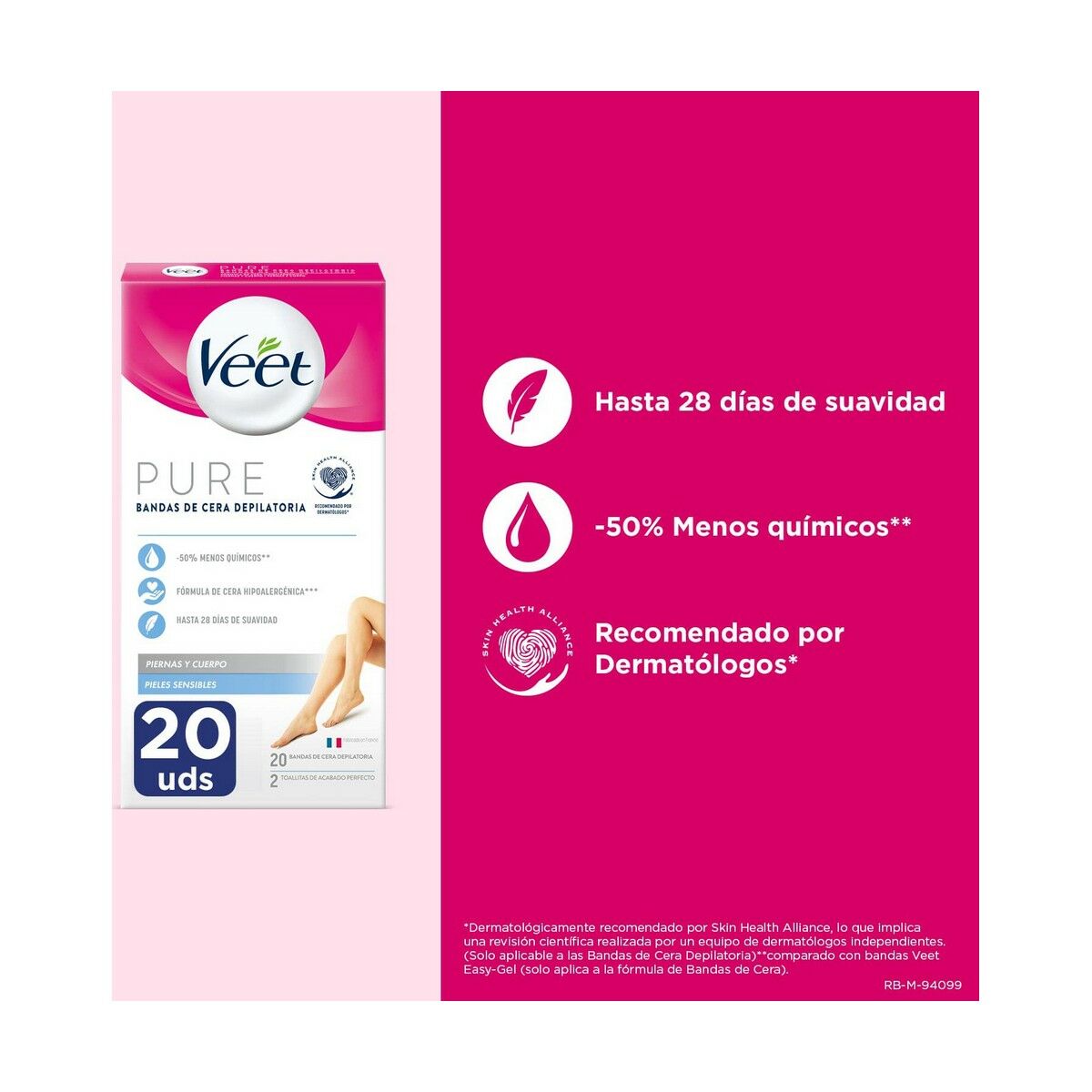 Body Hair Removal Strips Veet Sensitive skin 20 Units-1