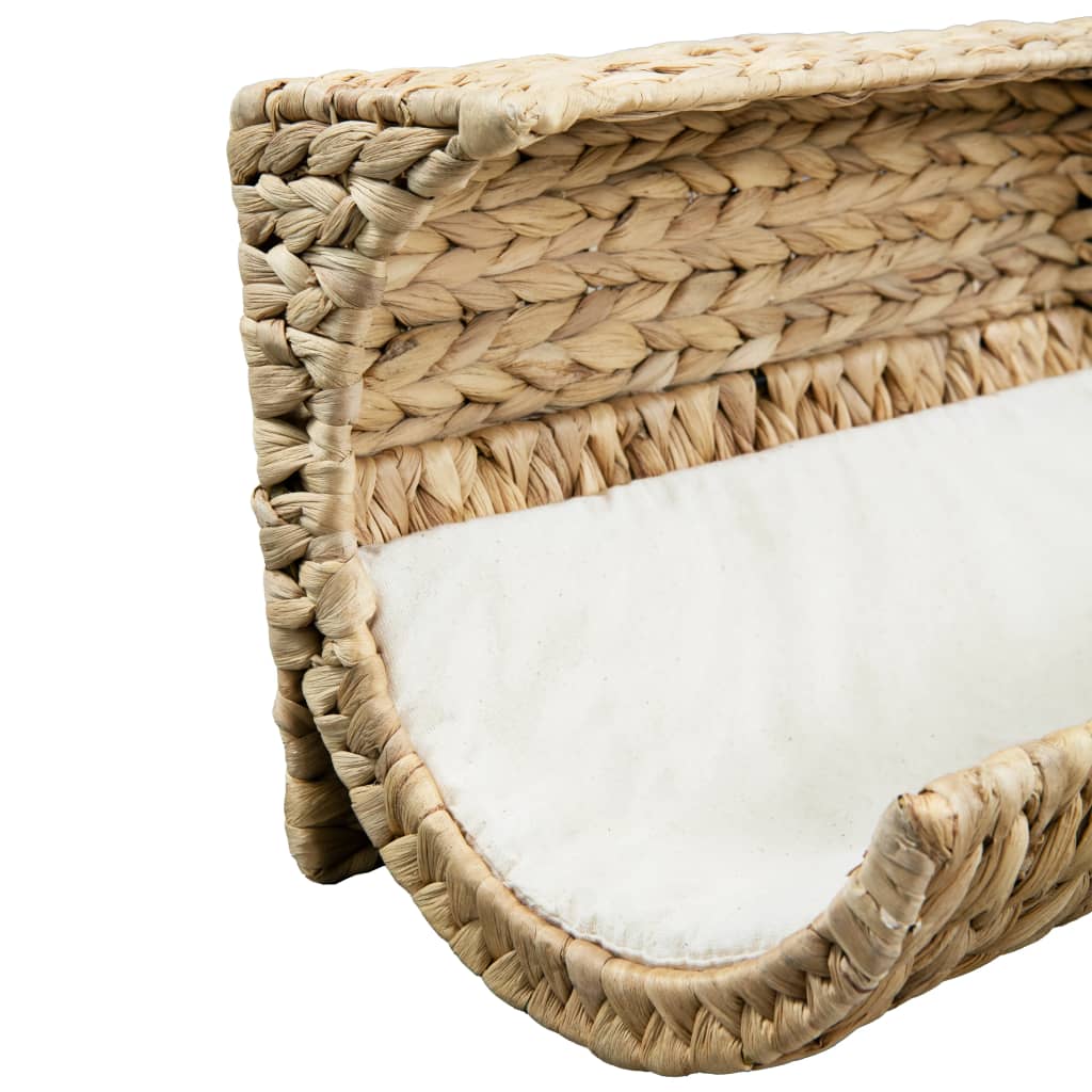 vidaXL Cat Bed with Cushion Water Hyacinth 14.6"x7.9"x7.9"-4