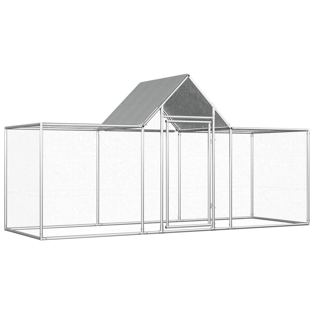 vidaXL Chicken Coop Galvanized Steel Pet Animal House Cage Carrier Multi Sizes-0