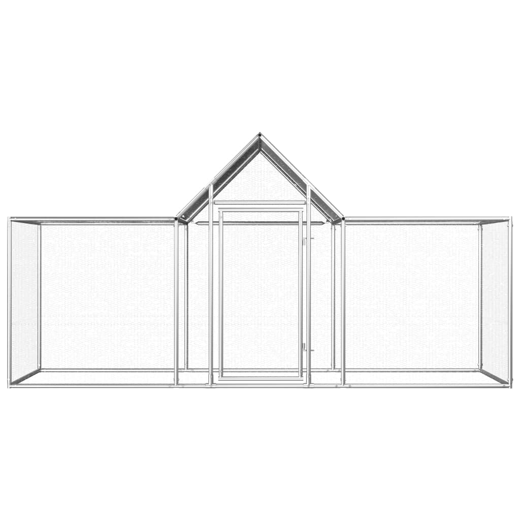 vidaXL Chicken Coop Galvanized Steel Pet Animal House Cage Carrier Multi Sizes-1