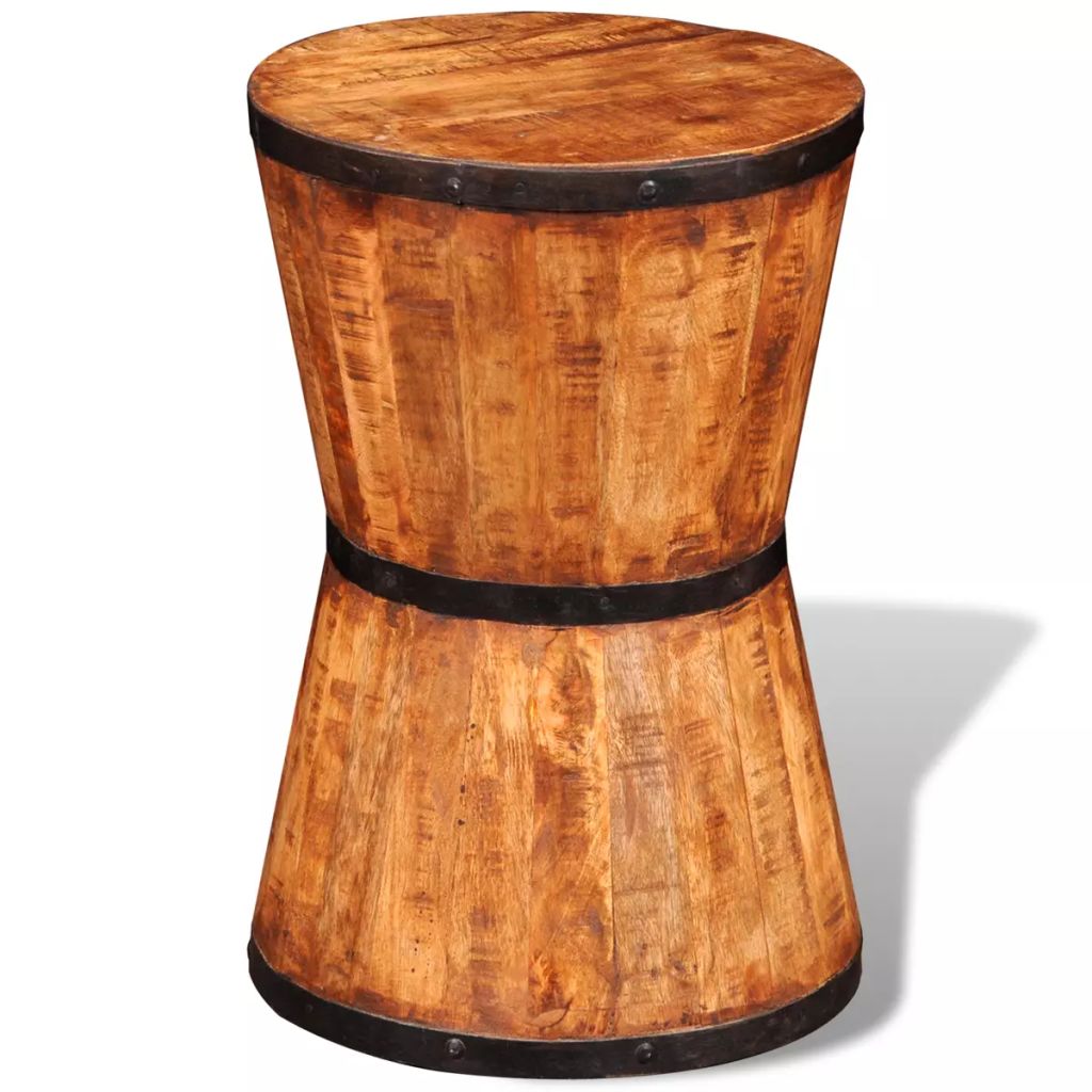 vidaXL Hourglass Stool Rough Mango Wood-4