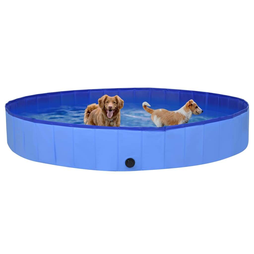 vidaXL Foldable Dog Swimming Pool PVC Animal Pet Supply Red/Blue Multi Sizes-28