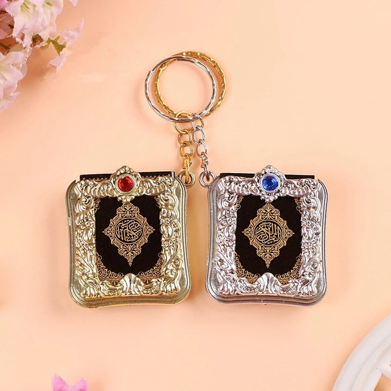 Mini Ark Quran Book Real Paper Can Read Koran Pendant Muslim Islamic Keychain Bag Purse Car Decor Religious Jewelry