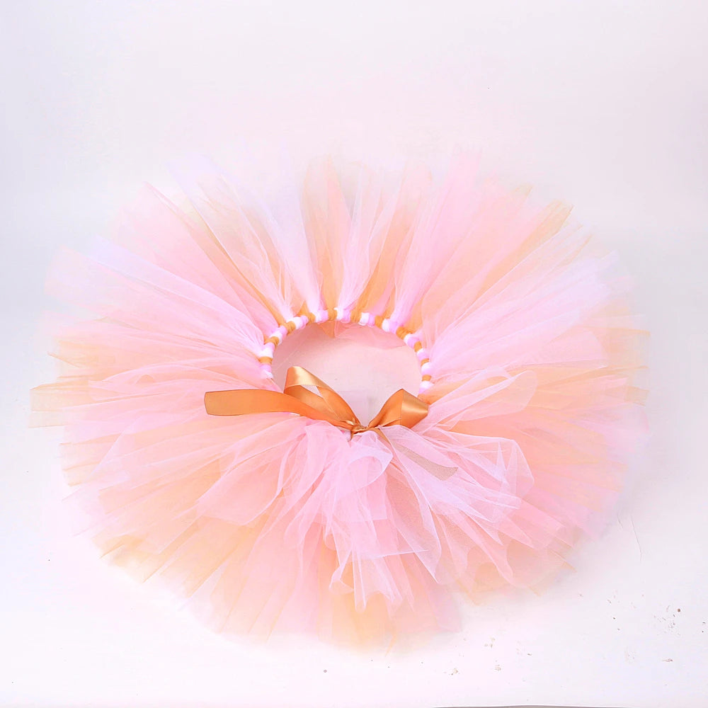 Infant & Toddler Girls Tutu Skirt with Floral Bunny Ears Headband