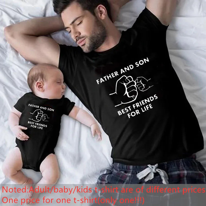 Father & Son Matching Novelty Sets with Short Sleeve T-Shirt For Daddy & Baby Onsie