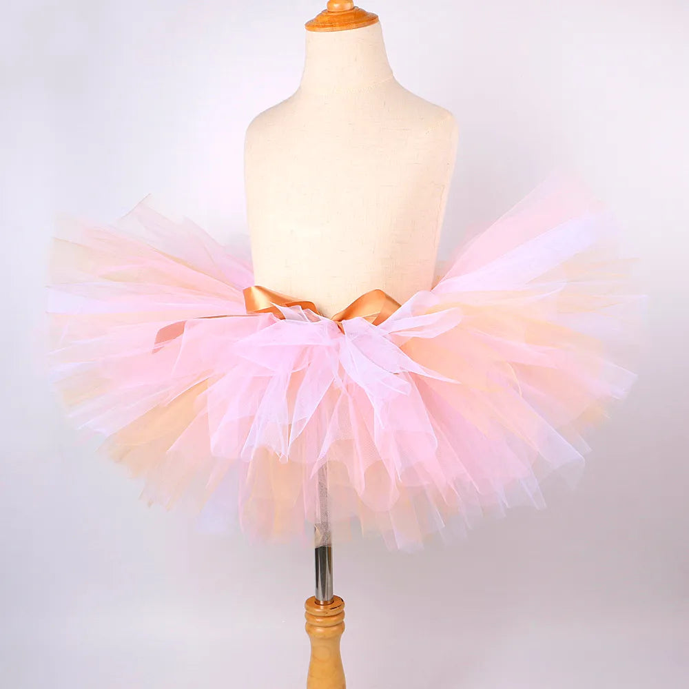 Infant & Toddler Girls Tutu Skirt with Floral Bunny Ears Headband