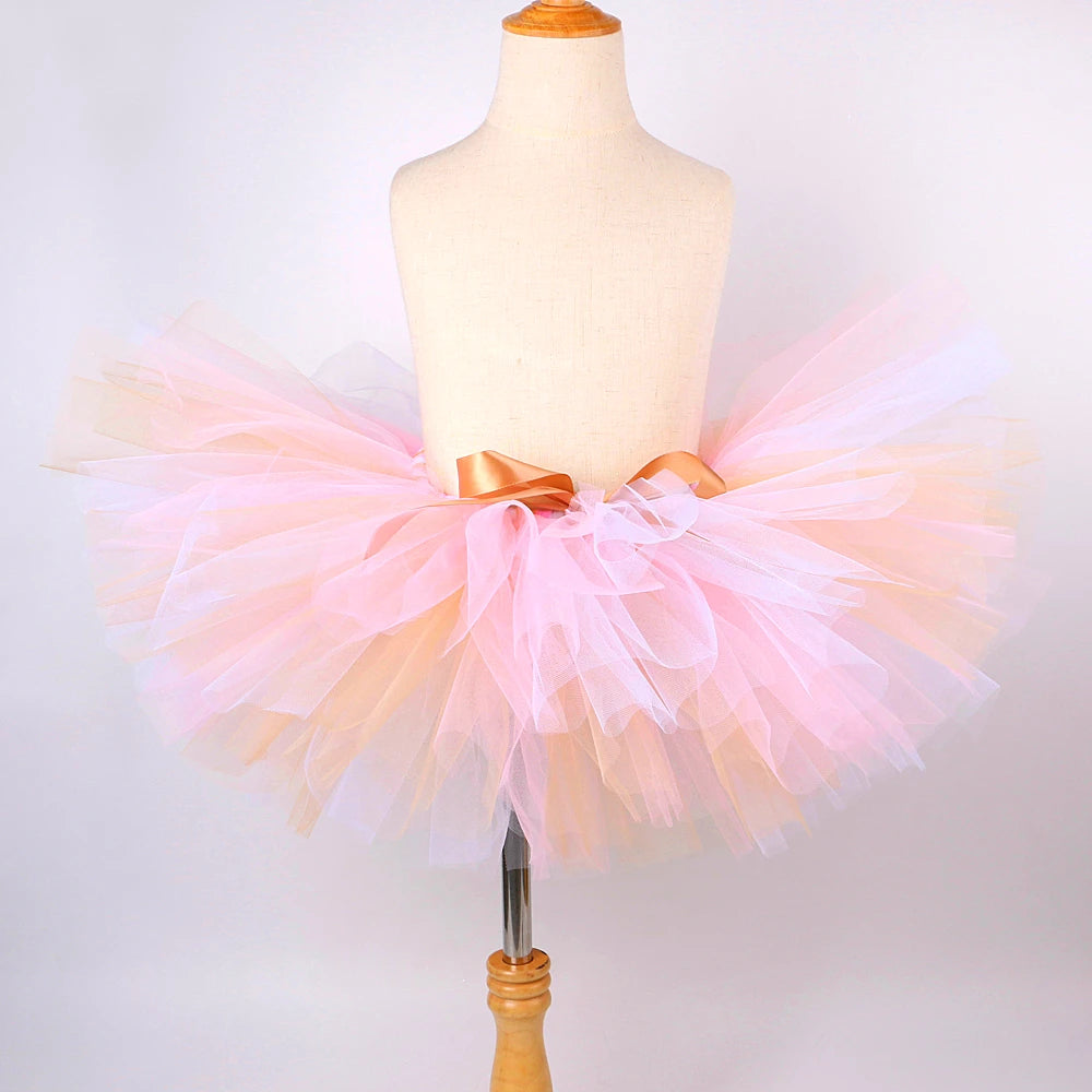 Infant & Toddler Girls Tutu Skirt with Floral Bunny Ears Headband