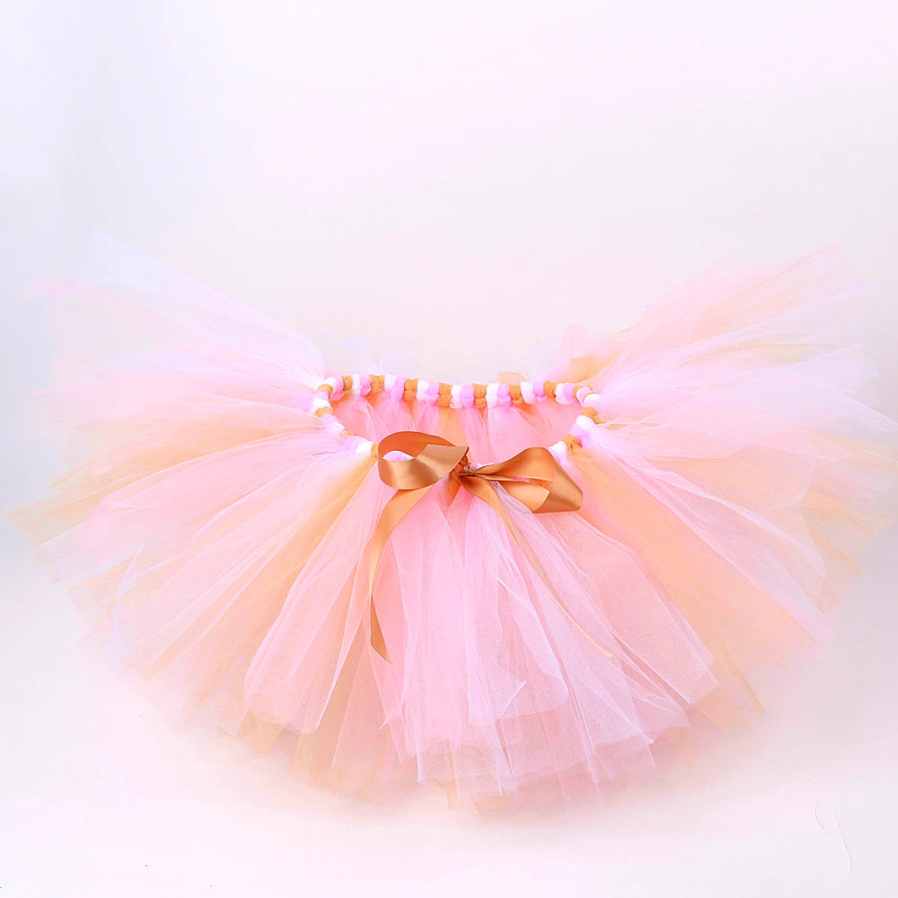 Infant & Toddler Girls Tutu Skirt with Floral Bunny Ears Headband