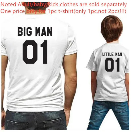 Family Matching Clothes Fashion Big Little Man Tshirt Daddy And Me Outfits Father Son Dad Baby Boy Kids Summer Clothing Brothers