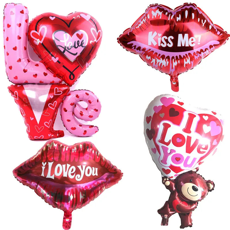 HOT! Love Letter, Teddy & Kisses Foil Valentine Balloons (1PC)