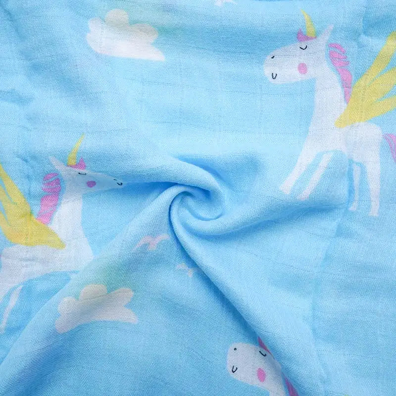 Muslinlife Baby Swaddle Wrap Soft Bamboo Cotton Blanket For Baby Stroller Use Cute Bunny Unicorn Whale Baby Blanket 120*120cm