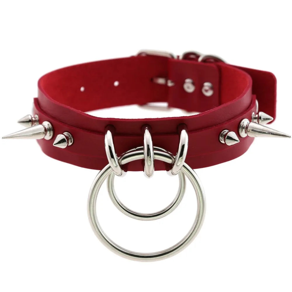 KMVEXO Punk Spike Metal Collar Girls Leather Harness Choker Necklace for Women Party Club Chockers Gothic Jewelry Harajuku 2019