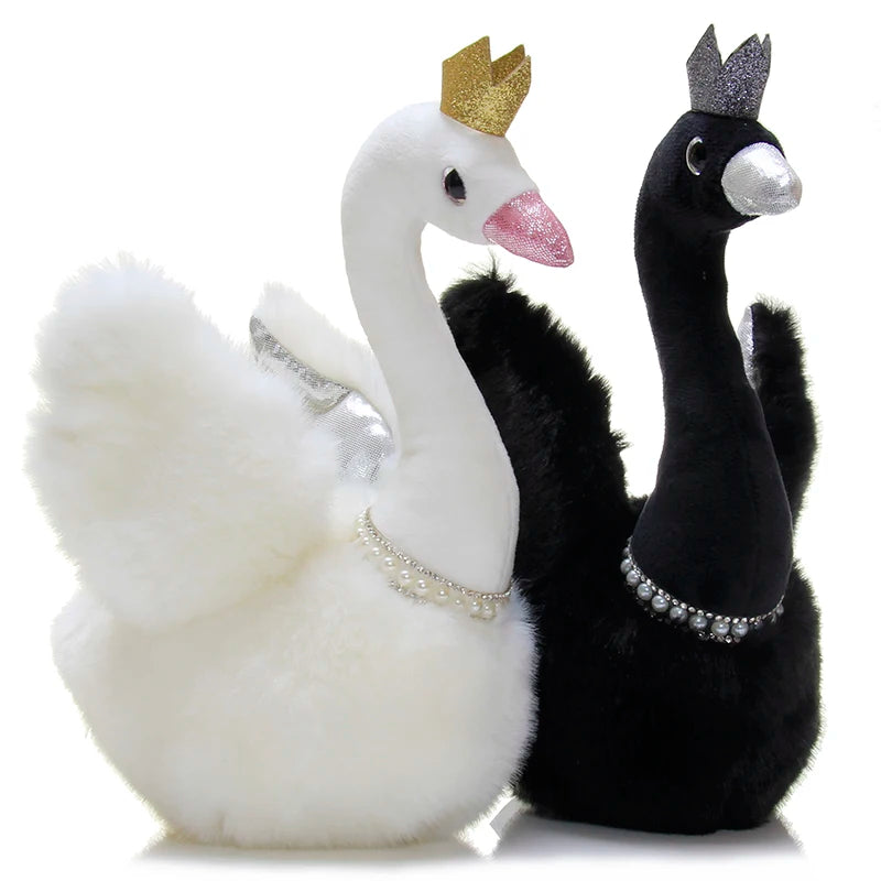 Crown Black Swan doll Toy Snow white rincess swan plush toy Stuffed Fairy black swan Girl doll For child Birthday gift wedding