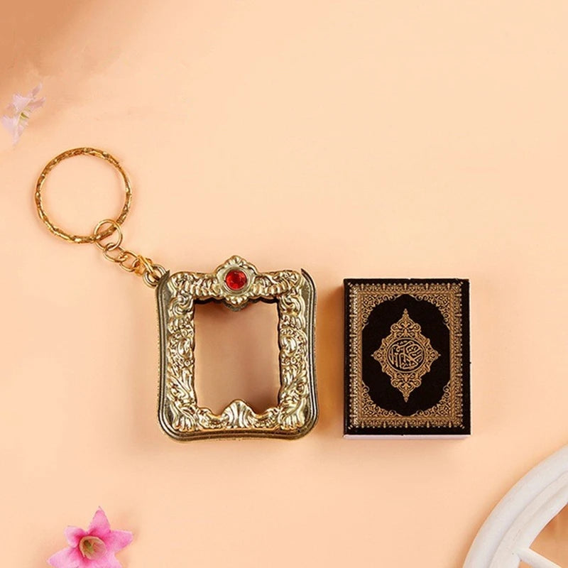 Mini Ark Quran Book Real Paper Can Read Koran Pendant Muslim Islamic Keychain Bag Purse Car Decor Religious Jewelry