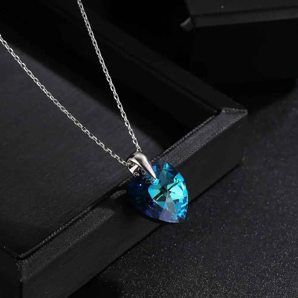 Classic Swarovski Crystal Heart Pendant Necklace