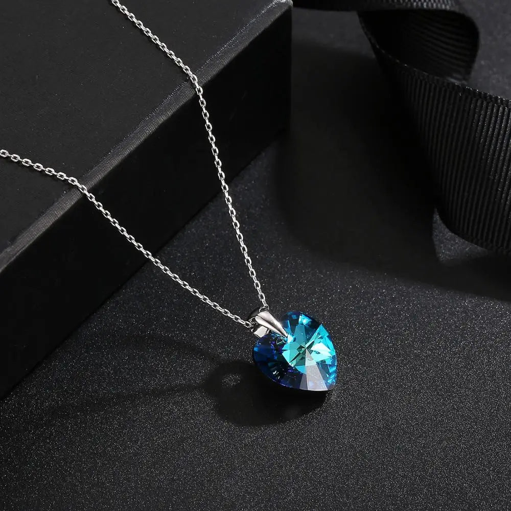 Classic Swarovski Crystal Heart Pendant Necklace