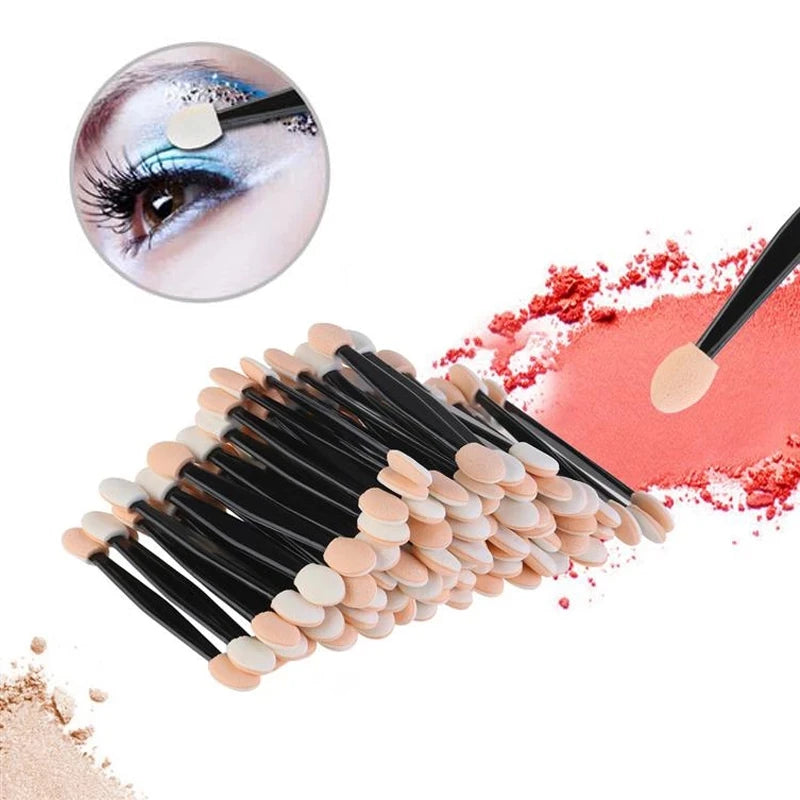 5/30/50/100Pcs Professional Sponge Stick Eye Shadow Applicator Cosmetic Brushes Double-head Eyeshadow Brush For Makeup Tools