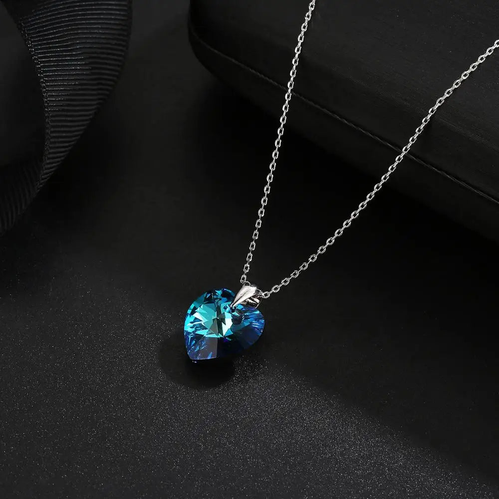 Classic Swarovski Crystal Heart Pendant Necklace