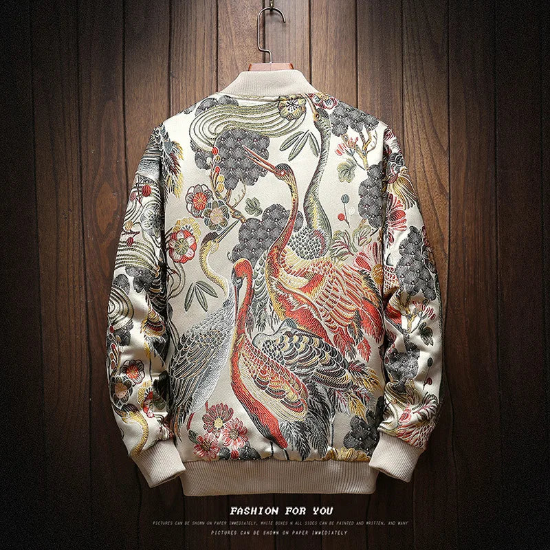 2022 New Japanese Embroidery Men's Jacket Coat Men's Hip Hop Street Clothing Men's Jacket Bomber Jacket Men's Clothing Plus size