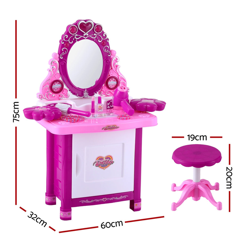 Keezi 30 Piece Kids Dressing Table Set - Pink-1