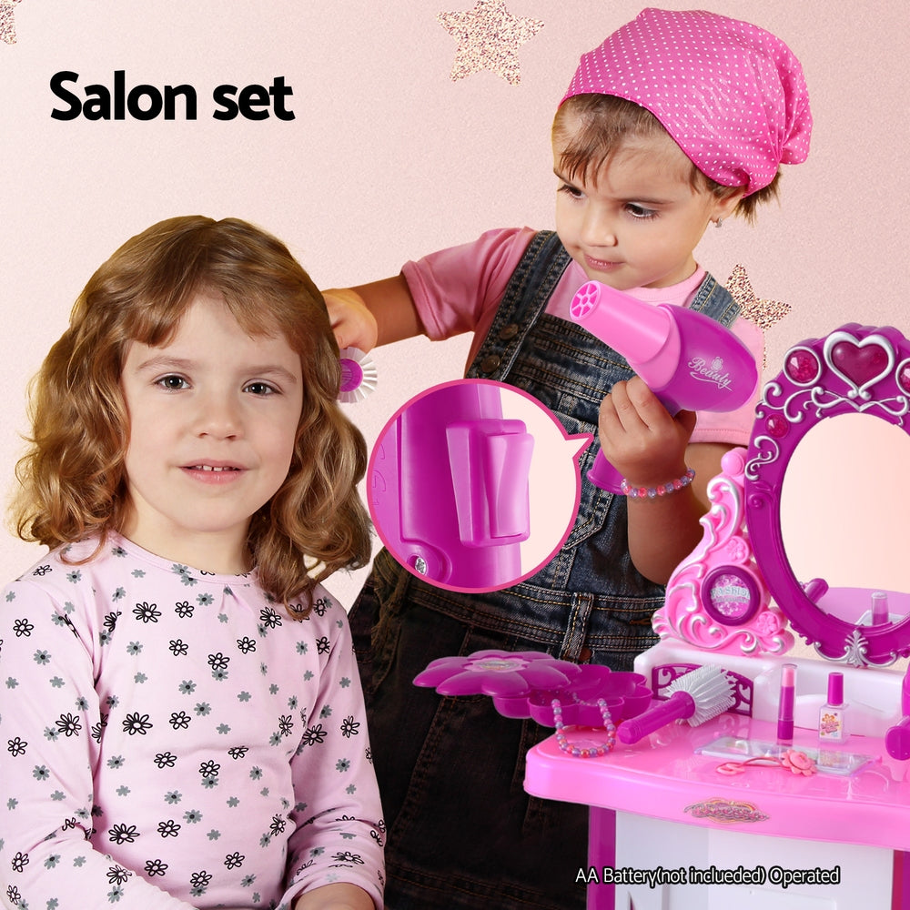 Keezi 30 Piece Kids Dressing Table Set - Pink-4