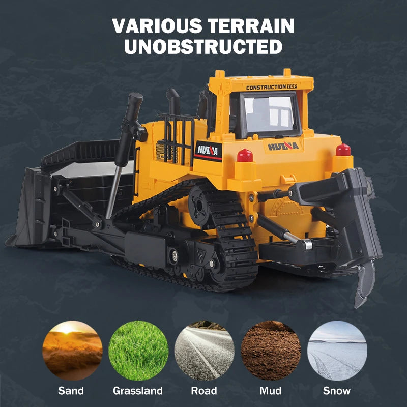 HUINA 1554 RC Bulldozer Rc Bagger Crawler Excavator 2.4G Remote Control Cars RC trucks for Adults RC Tractor Bagger Trailer Gift