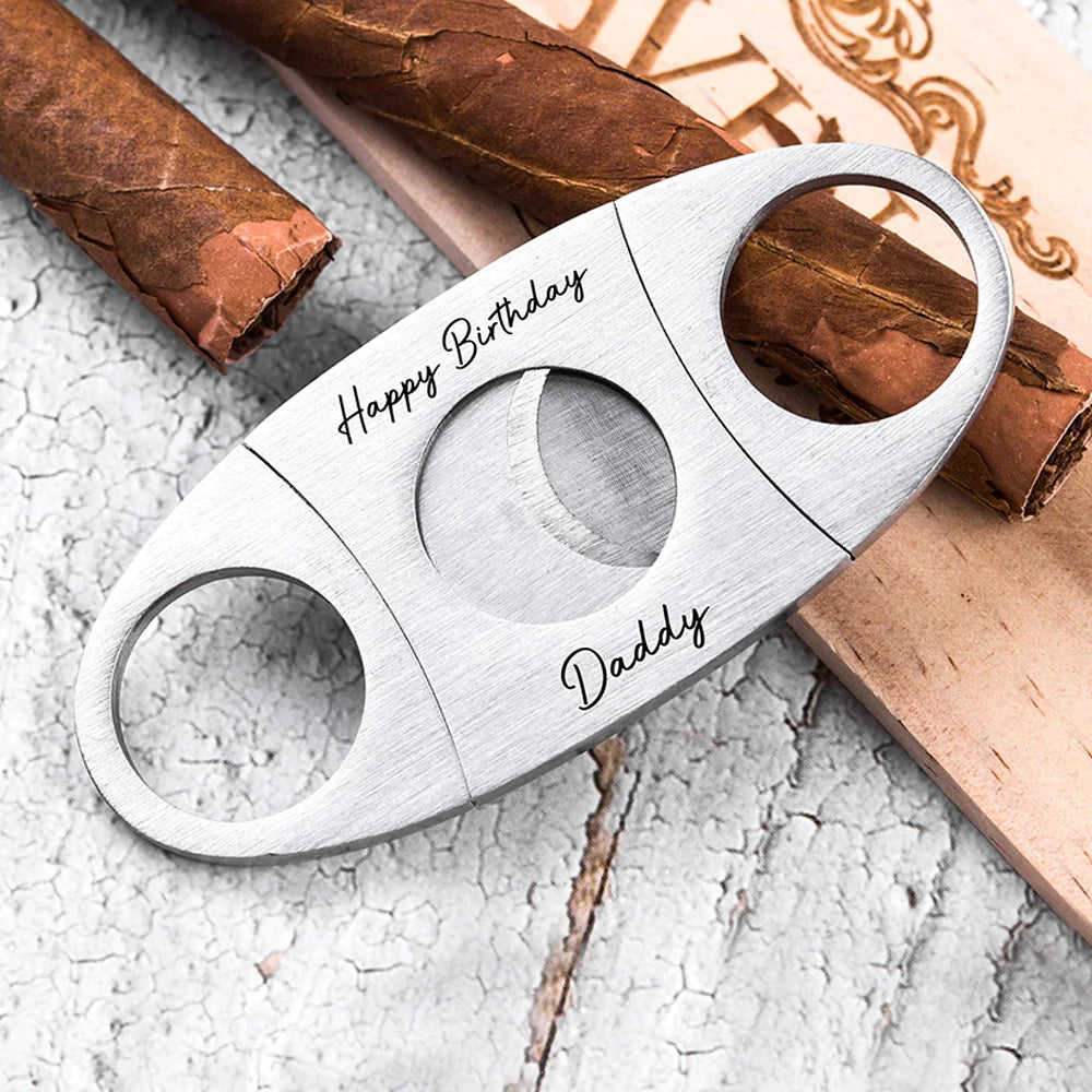 Personalized Cigar Cutter Groomsmen Gifts Engraved Groomsman Dad Fathers Day Gift Cigars Cutters Smoker Bachelor Wedding Party