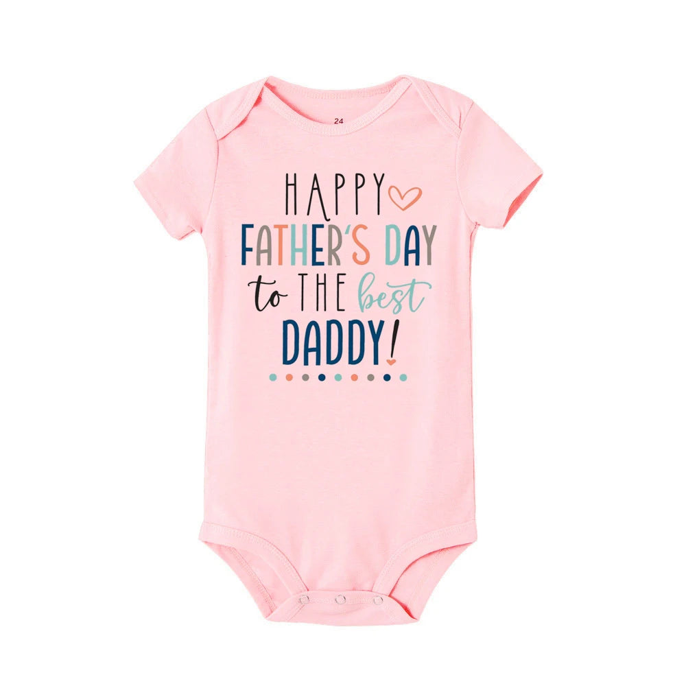 "Happy Father's Day To Best Daddy" Printed Baby Romper