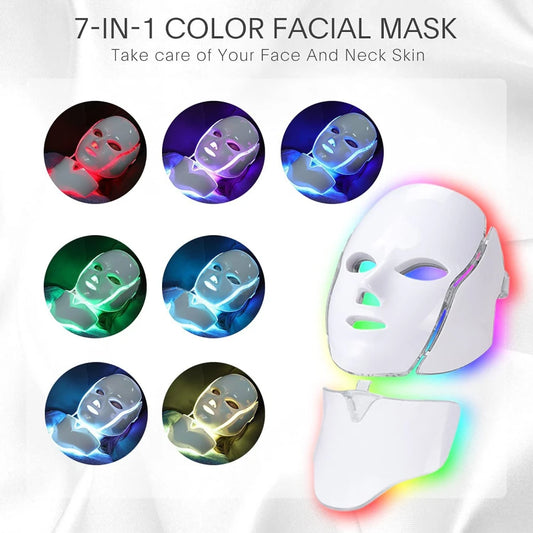 Red Light Therapy Skin Care Led Mask Home Use Beauty Devices7 Colours LED Light Therapy Face Beauty Facial Devices