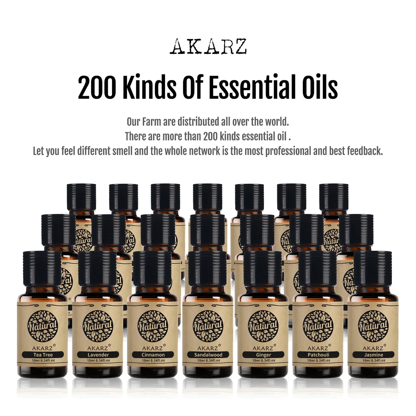 AKARZ Aromatherapy Essential Oil Sets - Neroli, Helichrysum, Ambergris - Spa, Massage, Bath - Skin Face Care - 10ml*3