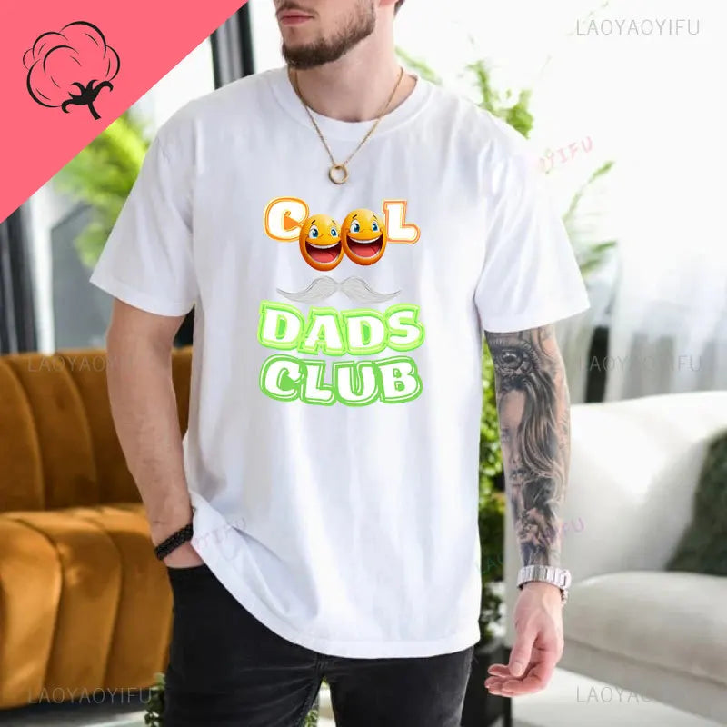 "Cool Dads Club" Printed Short Sleeve T-Shirt