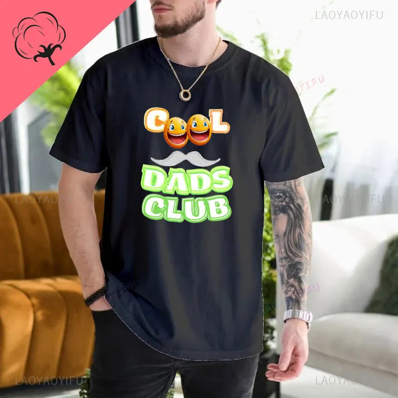 "Cool Dads Club" Printed Short Sleeve T-Shirt