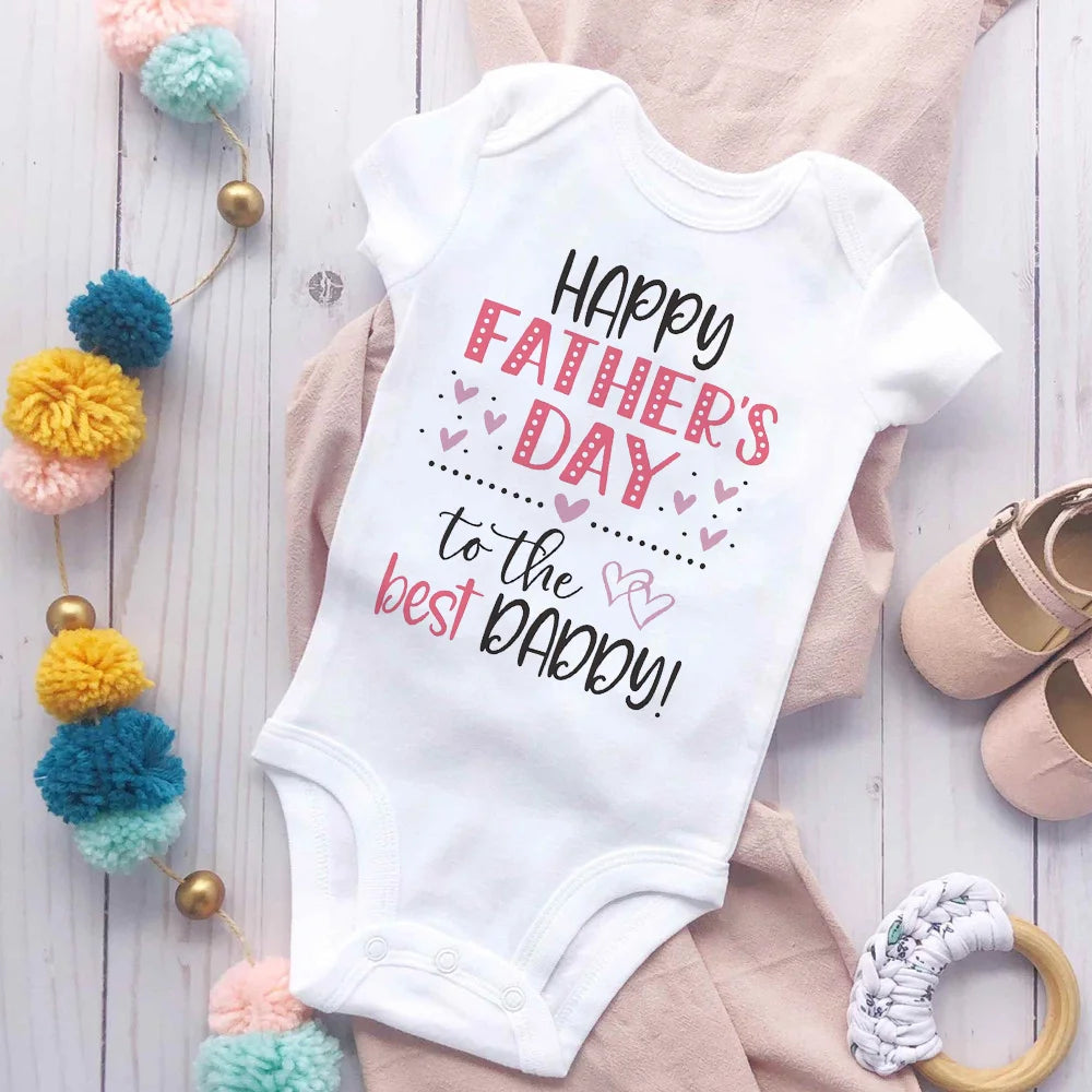 "Happy Father's Day To Best Daddy" Printed Baby Romper