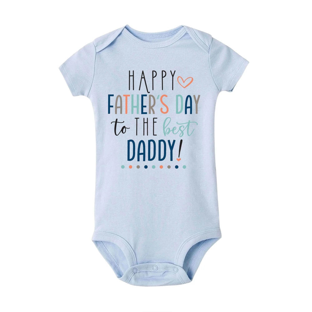 "Happy Father's Day To Best Daddy" Printed Baby Romper