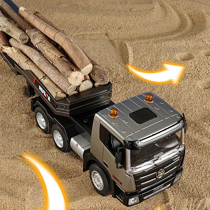 Huina RC Truck Model RC Trailer 1:24 2.4G Remote Control Construction Radio Control Flatbed RC Car Truck Machine Gifts