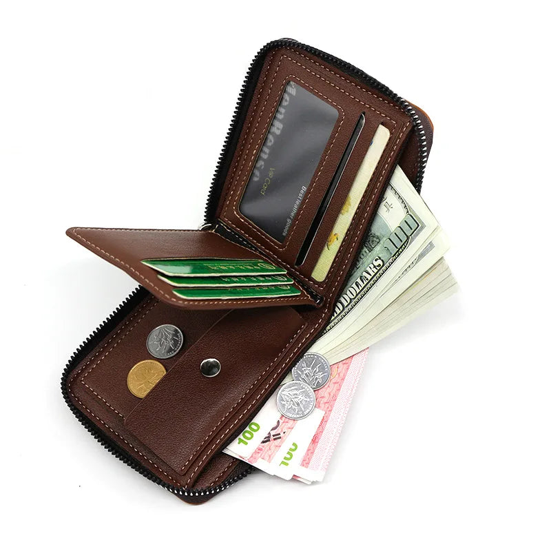 Men's Fashion Faux Leather Wallet with Card Holder