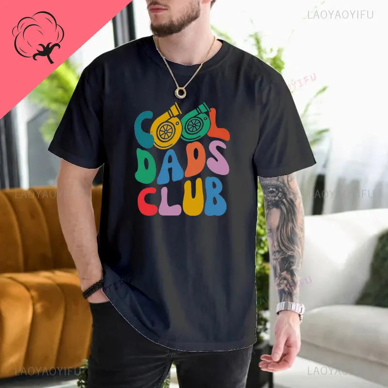 "Cool Dads Club" Printed Short Sleeve T-Shirt