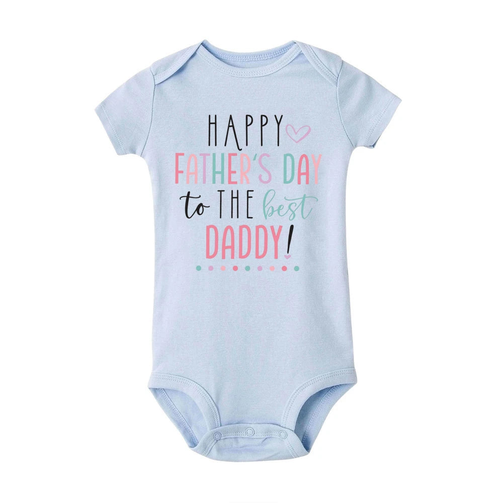 "Happy Father's Day To Best Daddy" Printed Baby Romper