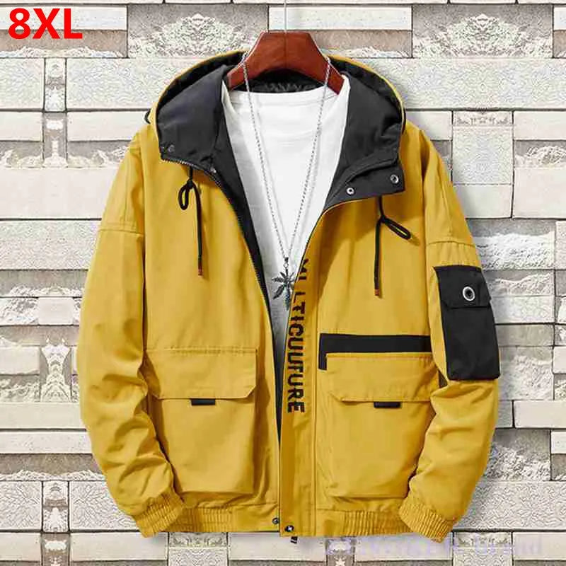 New men's clothing plus size 8XL bomber jacket Brother hooded youth thin men student jacket clothes fashion coats streetwear