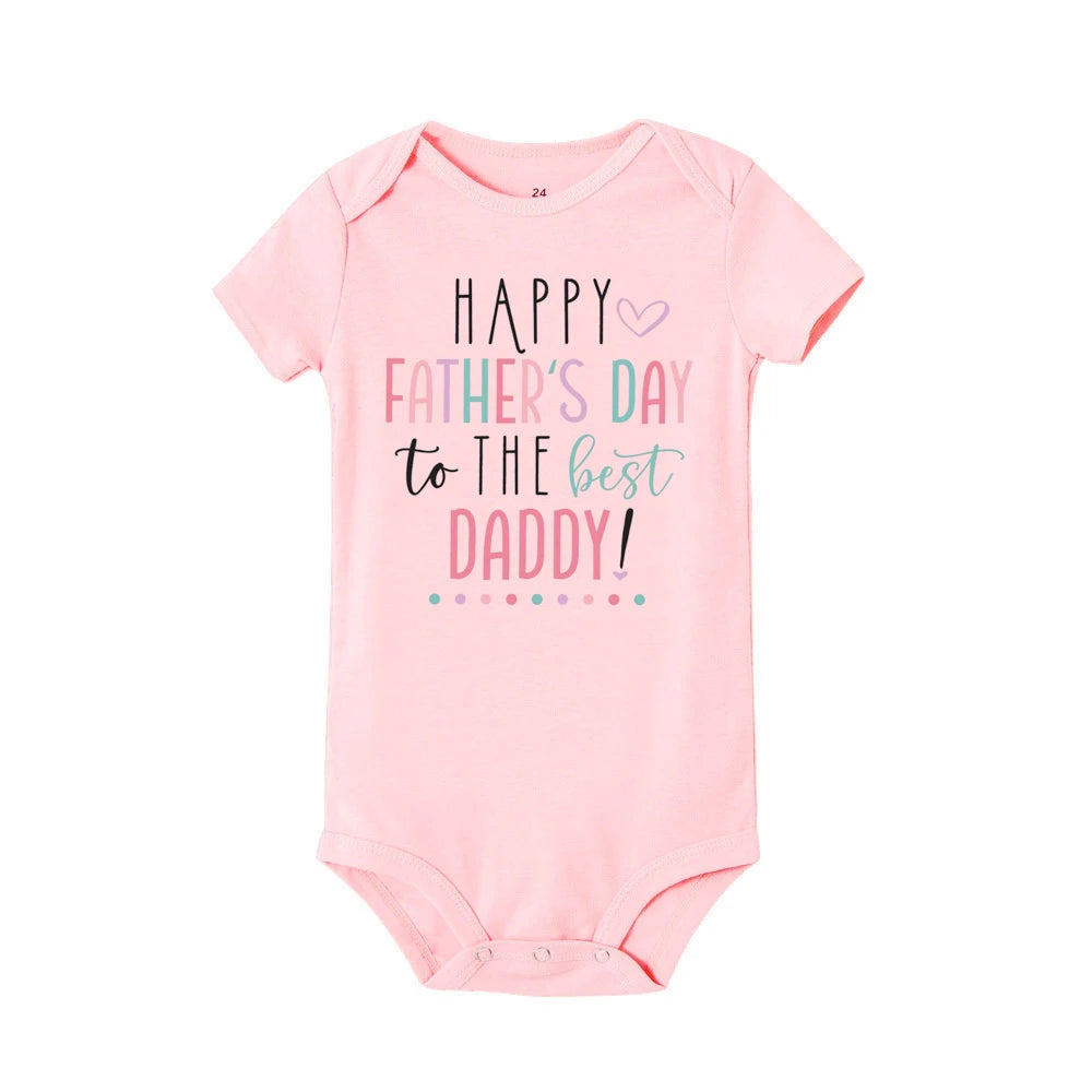 "Happy Father's Day To Best Daddy" Printed Baby Romper