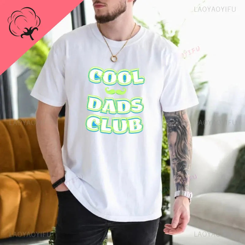 "Cool Dads Club" Printed Short Sleeve T-Shirt