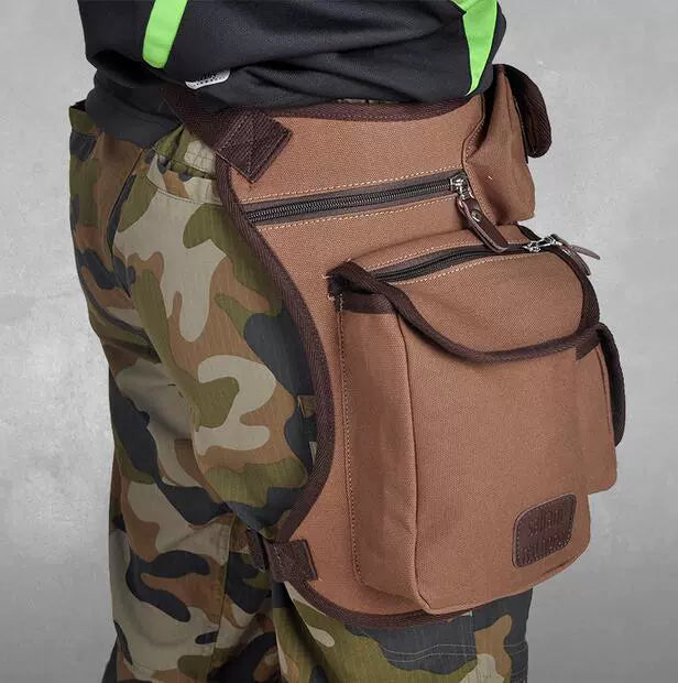 Men's Multifunctional Canvas Leg Bag Military Fans Combat Bag Outdoor Sports Cycling Waist Bag Legging Bag Leg Bag Kit New