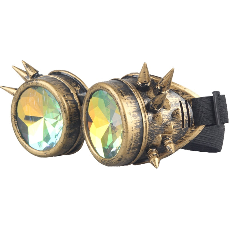 Hot New Men Women Welding Goggles Gothic Steampunk Cosplay Antique Spikes Vintage Glasses Eyewear-19