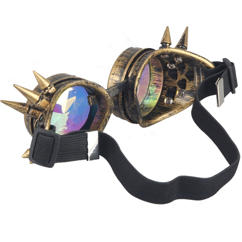 Hot New Men Women Welding Goggles Gothic Steampunk Cosplay Antique Spikes Vintage Glasses Eyewear-53