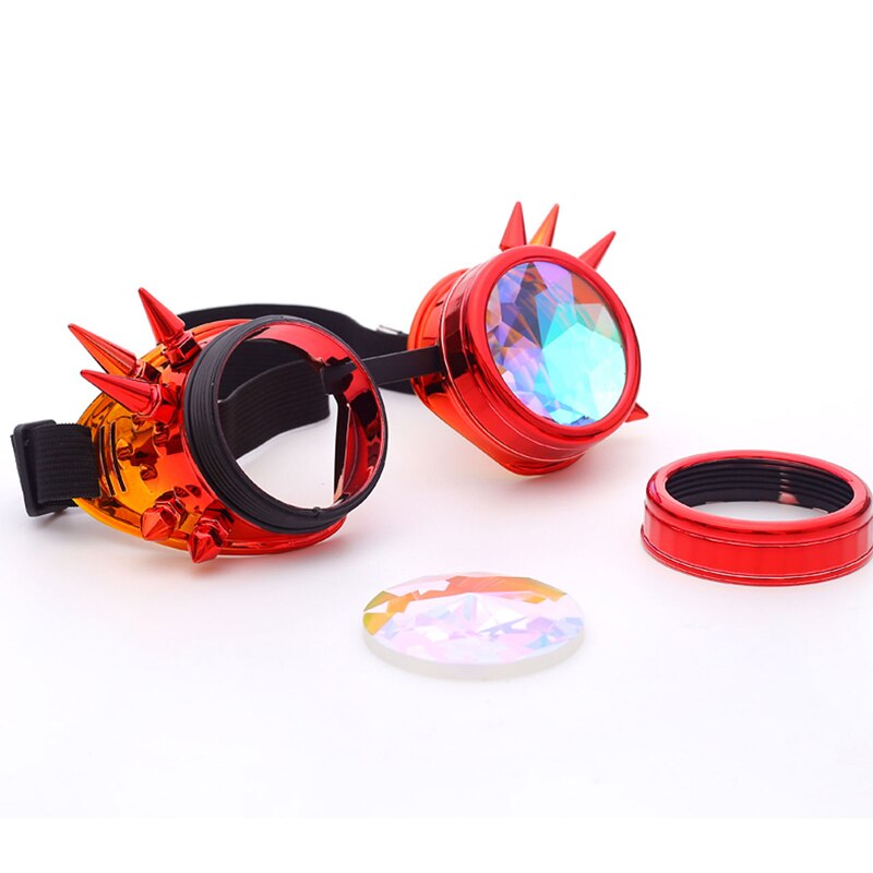 Hot New Men Women Welding Goggles Gothic Steampunk Cosplay Antique Spikes Vintage Glasses Eyewear-73