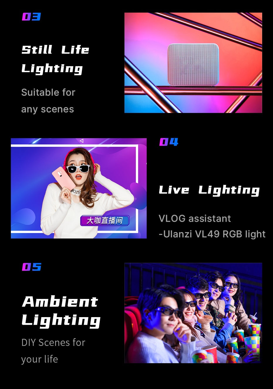 Mini RGB LED Video Light 2700K-9000K On Camera Fill Light Photography Lighting Pocket Live Tiktok Vlog Light lamp-10