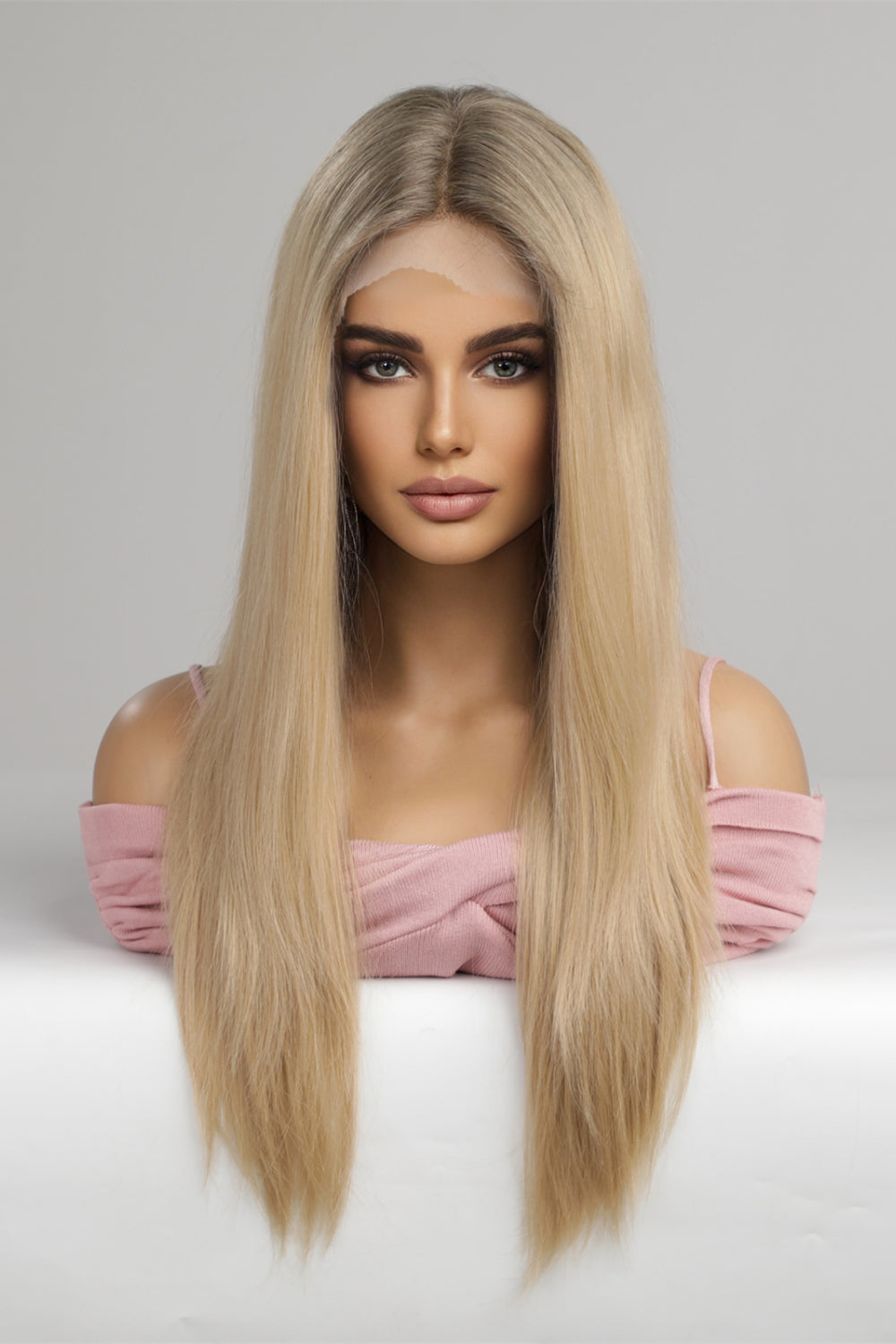 Synthetic Long Straight Lace-Front Wig